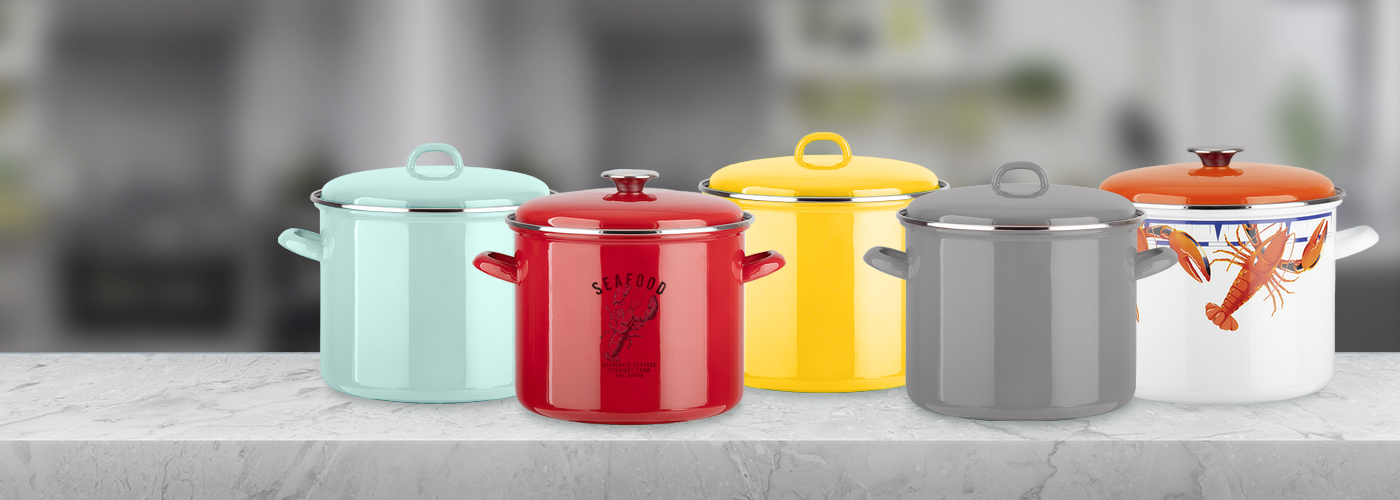 ENAMELLED STOCK POTS
